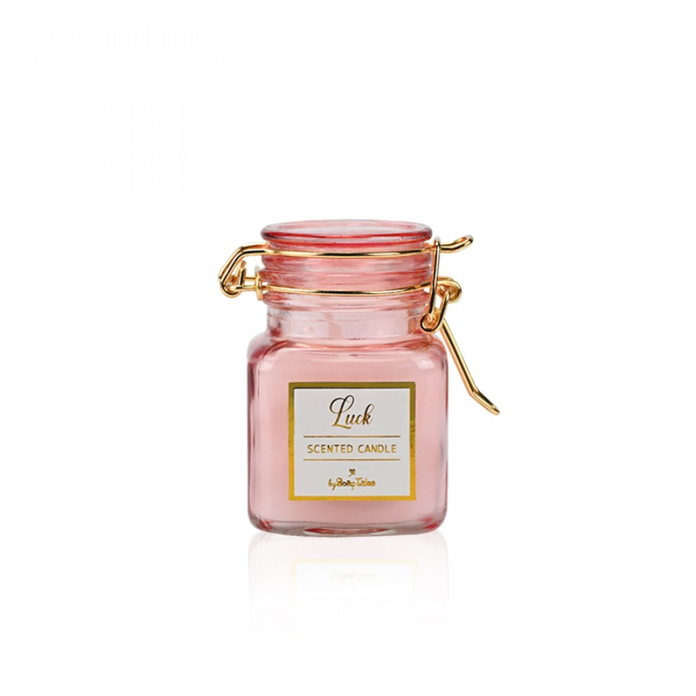 (00712) Κερί ροζ strawberry με μεταλλικό κλιπ