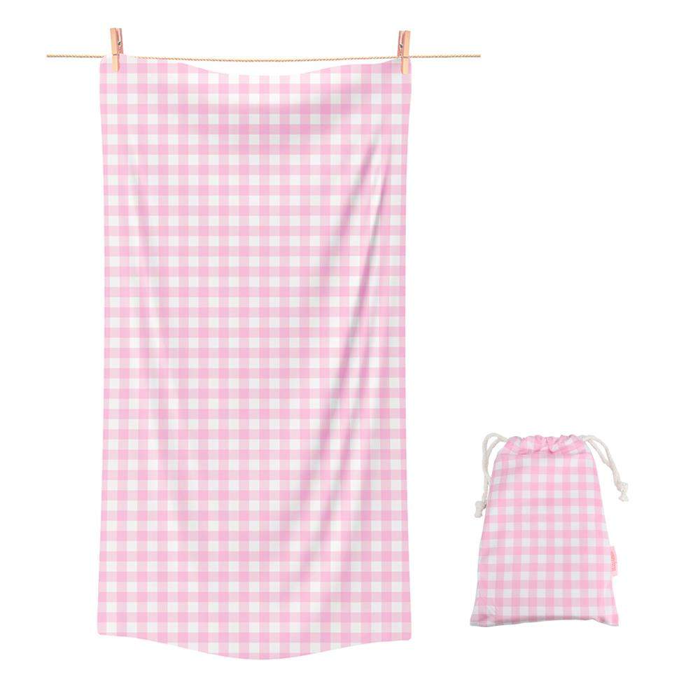 (00765) Πετσέτα θαλάσσης ροζ καρό