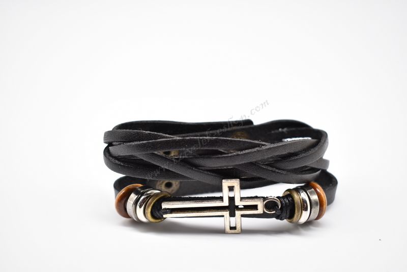 βραχιόλι δερμάτινο απλό-simple leather bracelet 013548