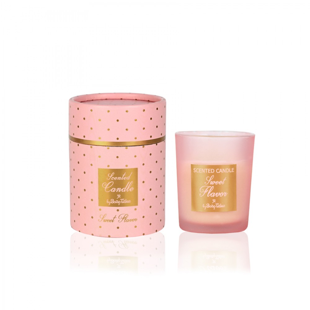 (00704) Kερί ροζ χρυσό πουά sweet flavor