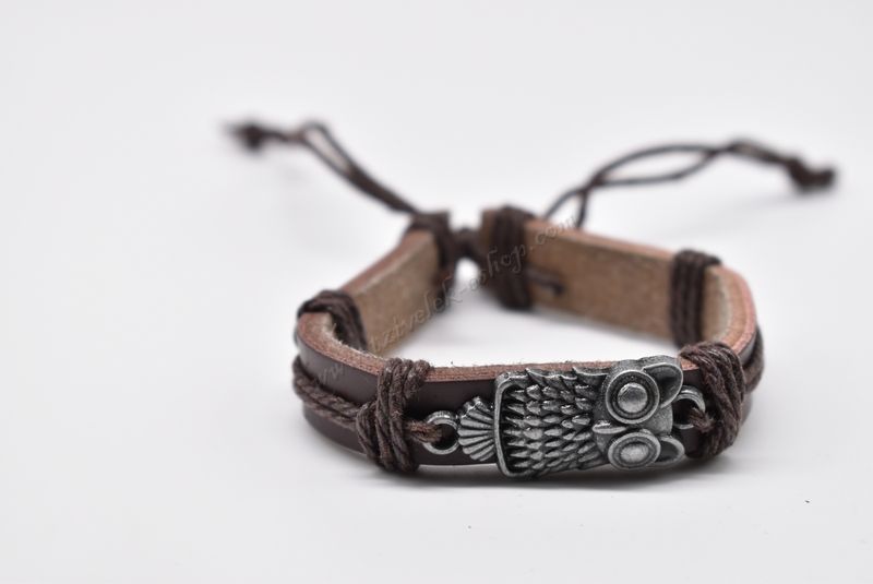 βραχιόλι δερμάτινο απλό-simple leather bracelet 011597