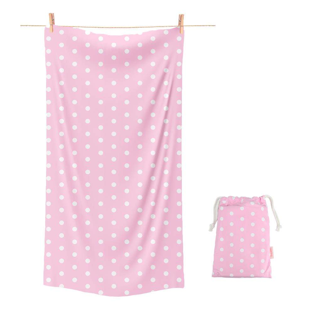 (00763) Πετσέτα θαλάσσης ροζ πουά