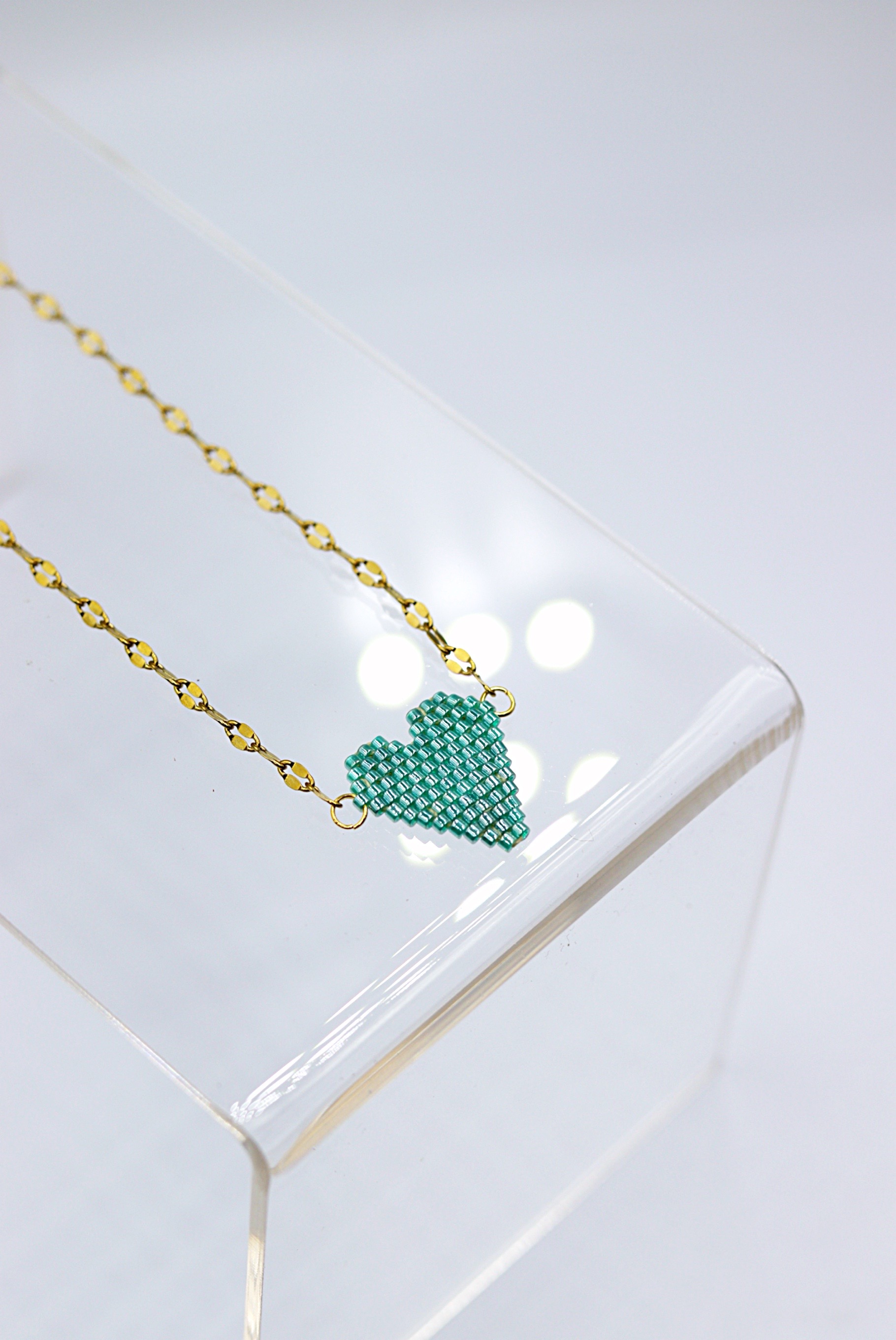 Emerald/Green Heart Necklace
