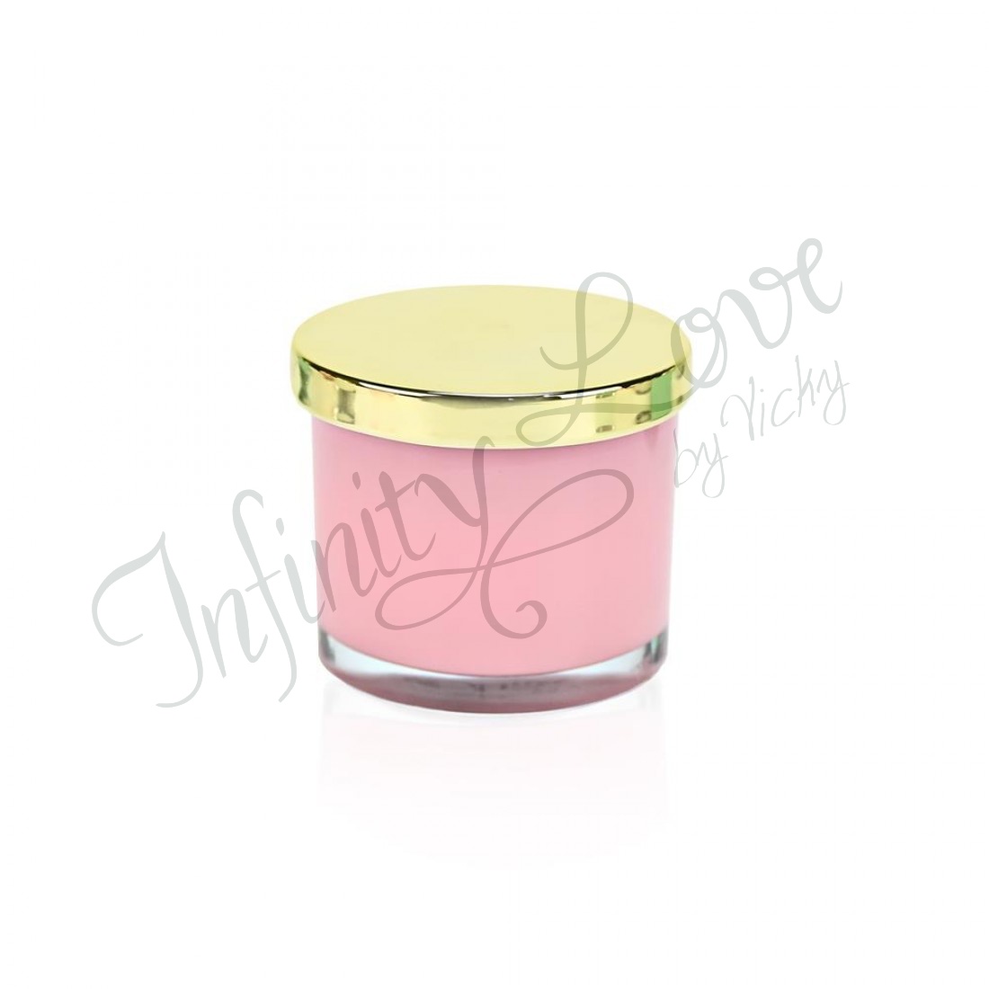 (00818) Κερί ροζ με χρυσό καπάκι