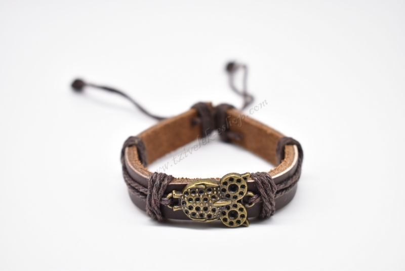 βραχιόλι δερμάτινο απλό-simple leather bracelet 011595
