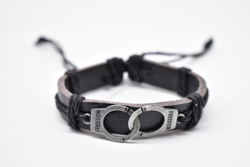βραχιόλι δερμάτινο απλό-simple leather bracelet 013535