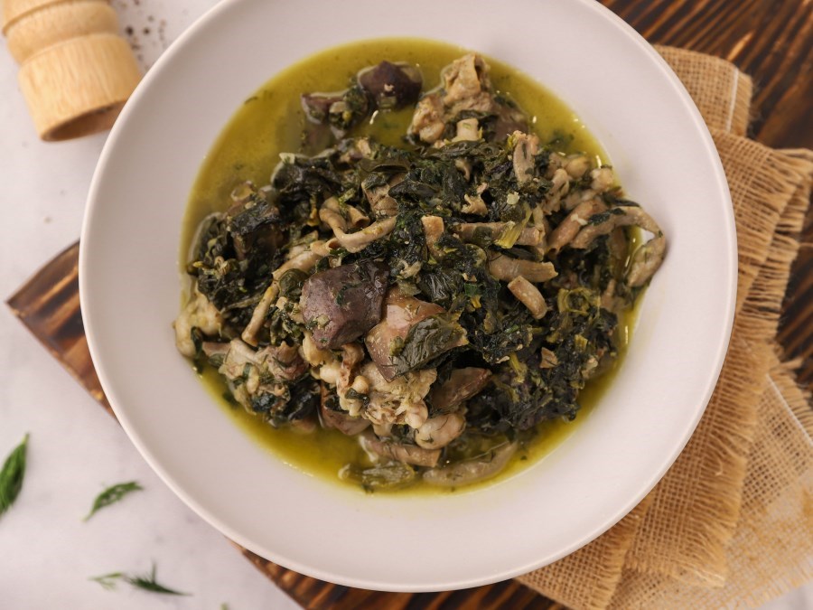 Traditional Epirus easter food: Gοumidia or otherwise Tzumerkiotiki Magiritsa