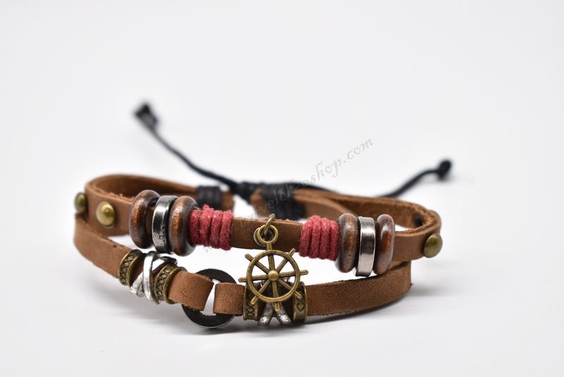 βραχιόλι δερμάτινο απλό-simple leather bracelet 006383