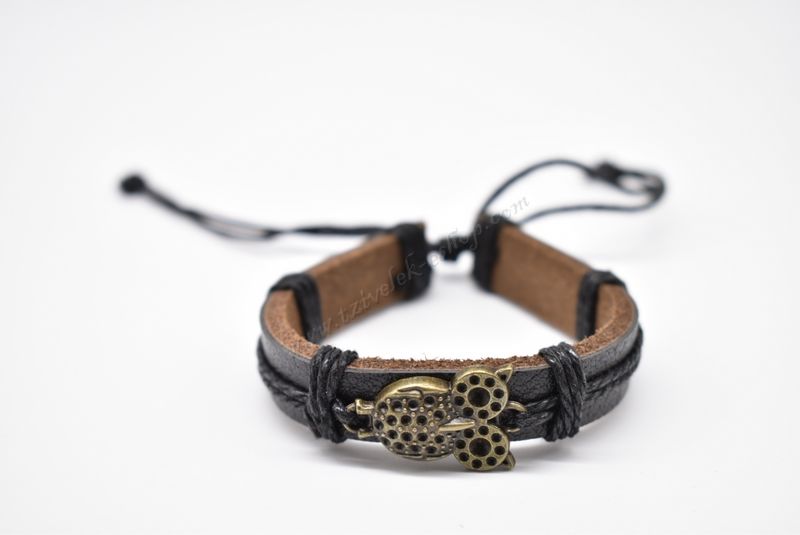 βραχιόλι δερμάτινο απλό-simple leather bracelet 011596