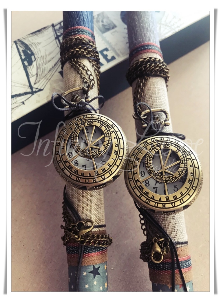 (Α-18) Λαμπάδα με vintage ρολόι