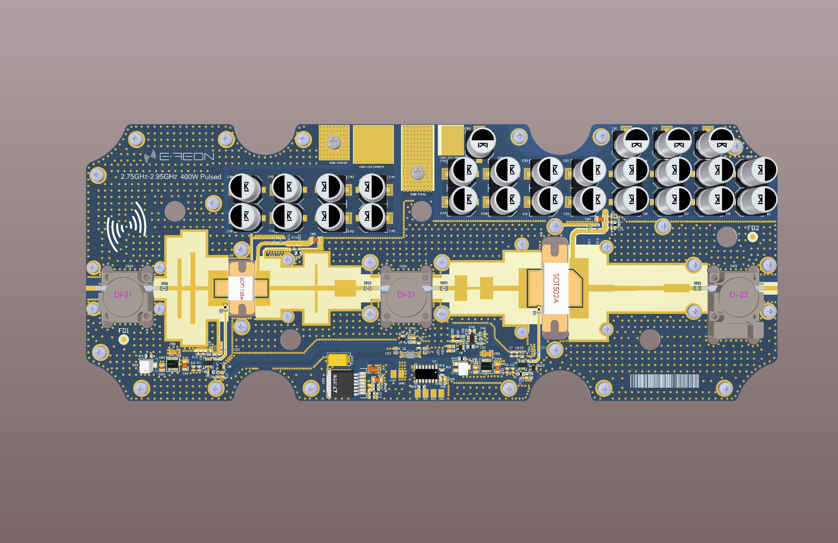 2.7 GHz to 3.1 GHz layout S-Band module