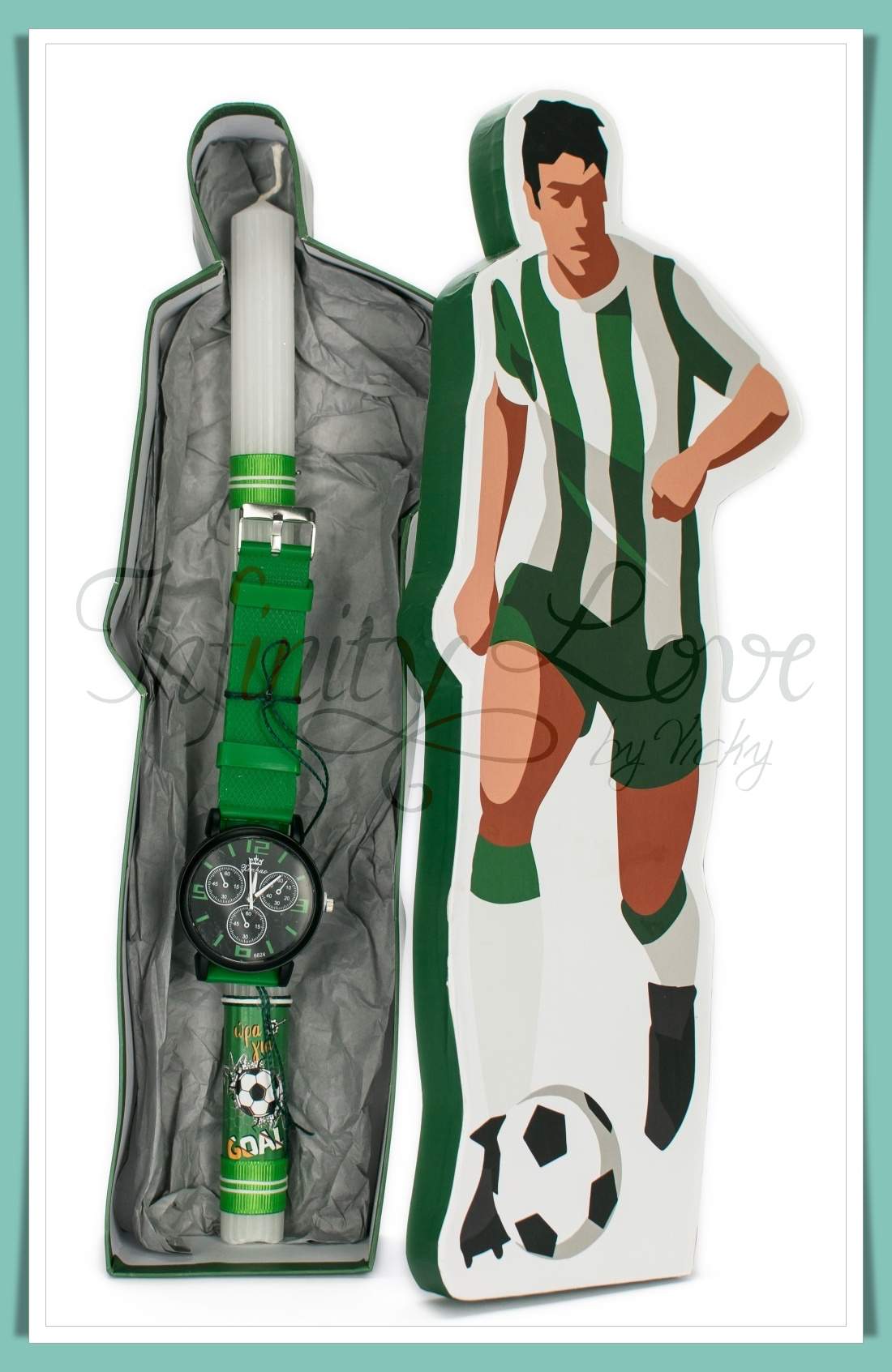 120 | Λαμπάδα με ποδοσφαιρικό ρολόι πράσινο