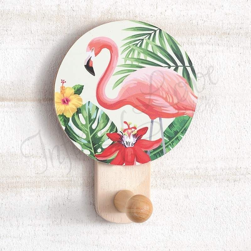 ΣΚ915 | Ξύλινη Κρεμάστρα Τοίχου Flamingo