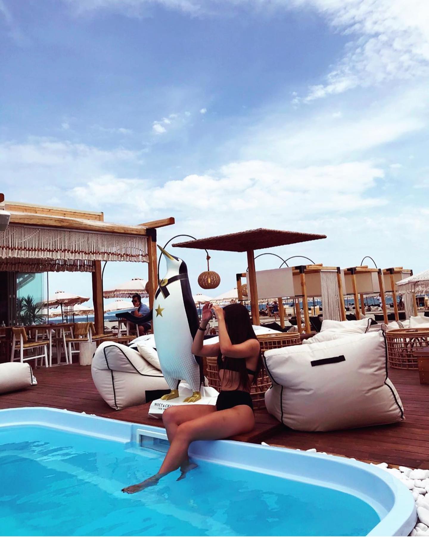 MANDALA Seaside Luxury, Κατερίνη, Pool area Κουρτίνες από σχοινί και Ομπρέλες Πλεκτές gtrezos