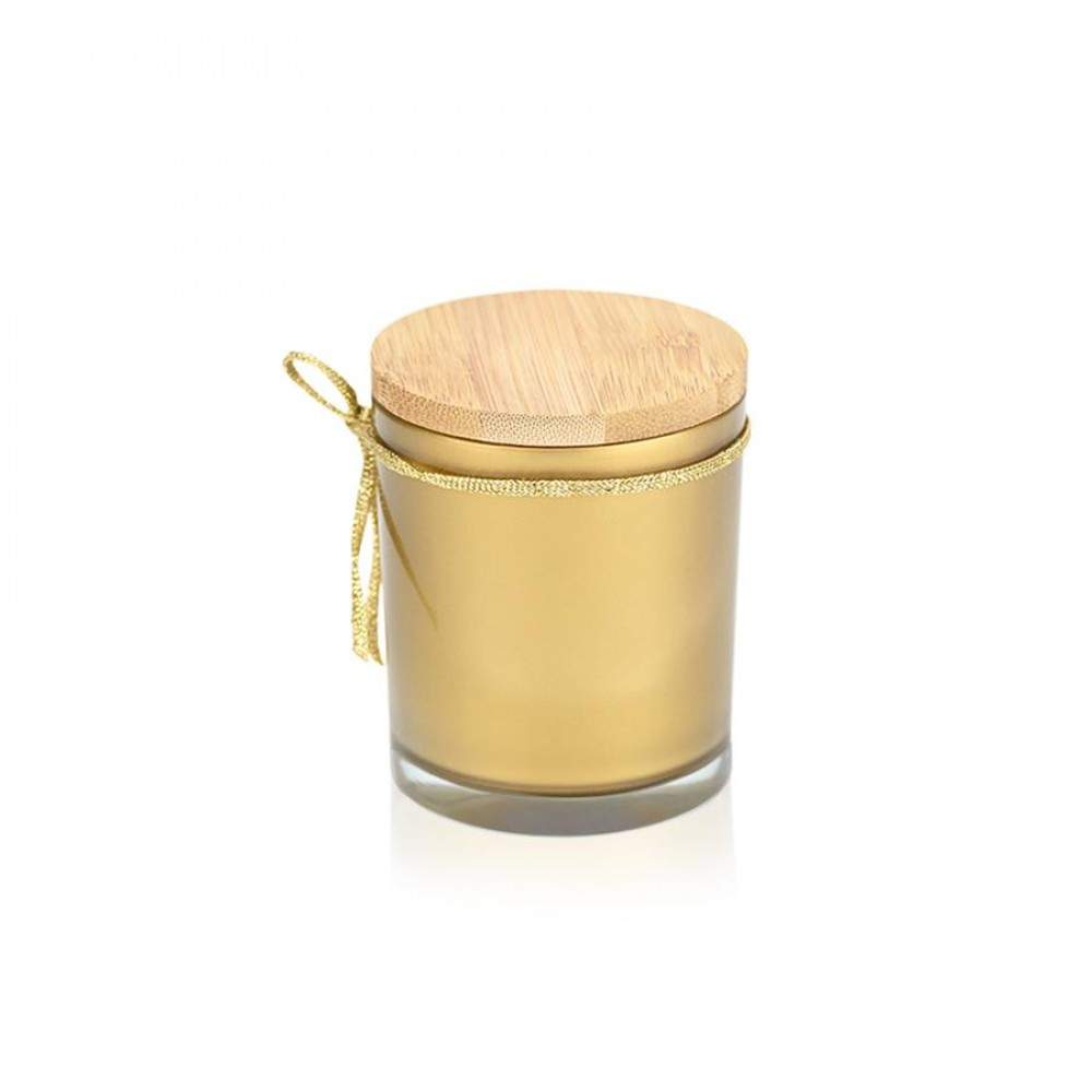 (00727) Κερί χρυσό με ξύλινο καπάκι amber