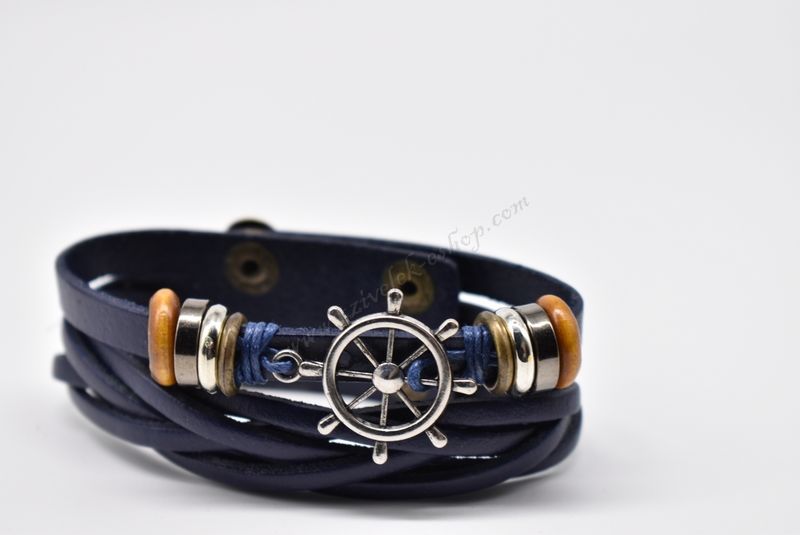 βραχιόλι δερμάτινο απλό-simple leather bracelet 006375