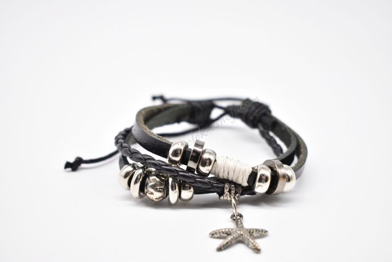 βραχιόλι δερμάτινο απλό-simple leather bracelet 011624