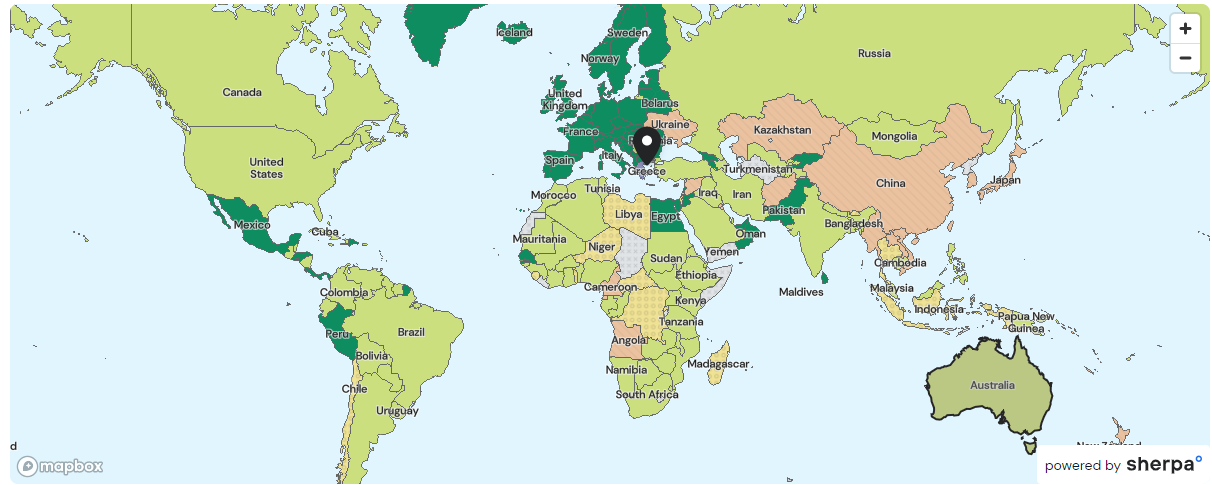 Σε ποιές χώρες είναι ποιό χαλαροί οι κανονισμοί εισόδου. Παγκόσμιος διαδραστικός χάρτης