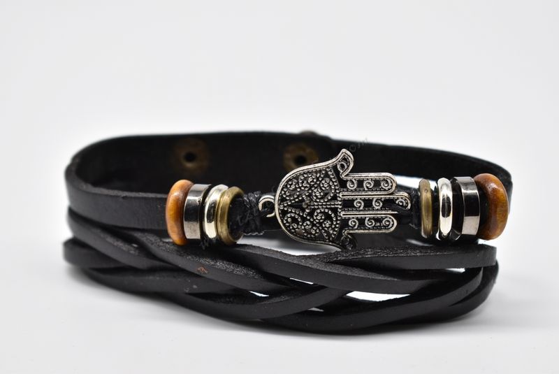βραχιόλι δερμάτινο απλό-simple leather bracelet 006378