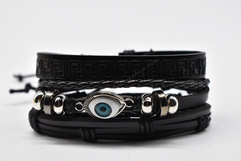 βραχιόλι δερμάτινο απλό-simple leather bracelet 013566