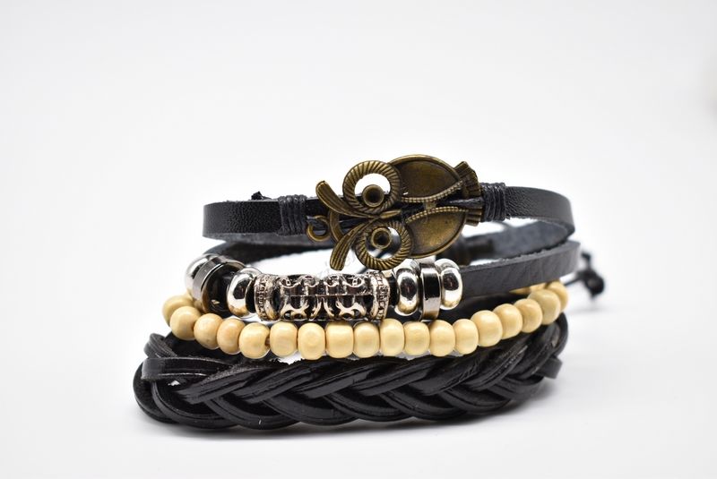 βραχιόλι δερμάτινο απλό-simple leather bracelet 013549