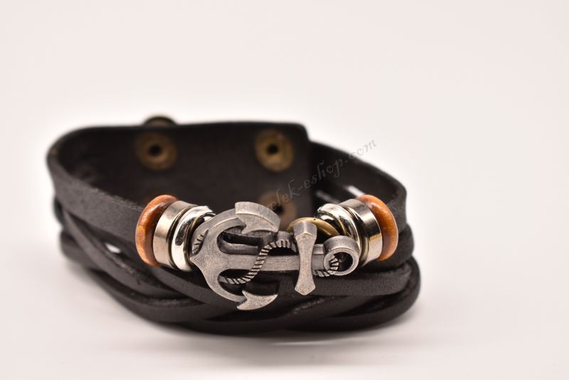 βραχιόλι δερμάτινο απλό-simple leather bracelet 006374