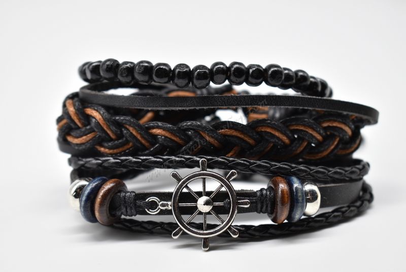 βραχιόλι δερμάτινο απλό-simple leather bracelet 013583-8