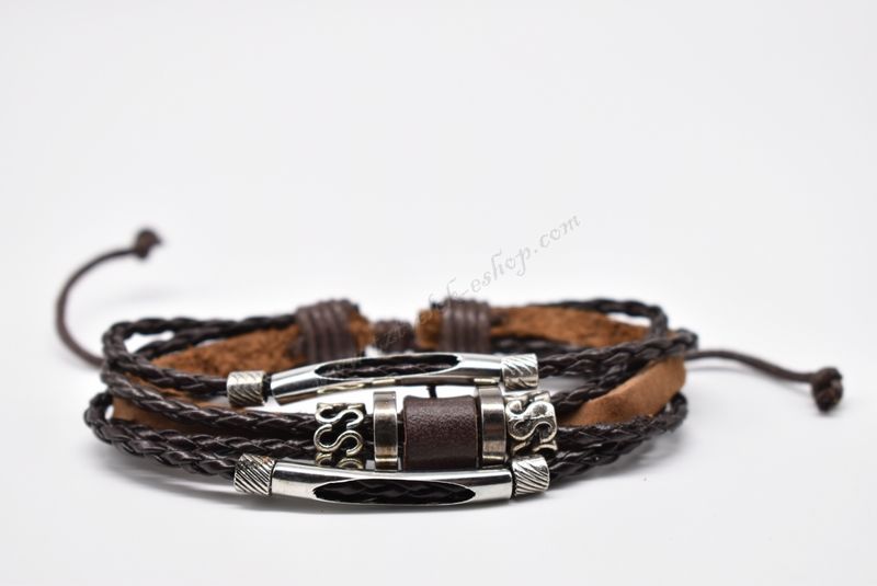 βραχιόλι δερμάτινο απλό-simple leather bracelet 006385