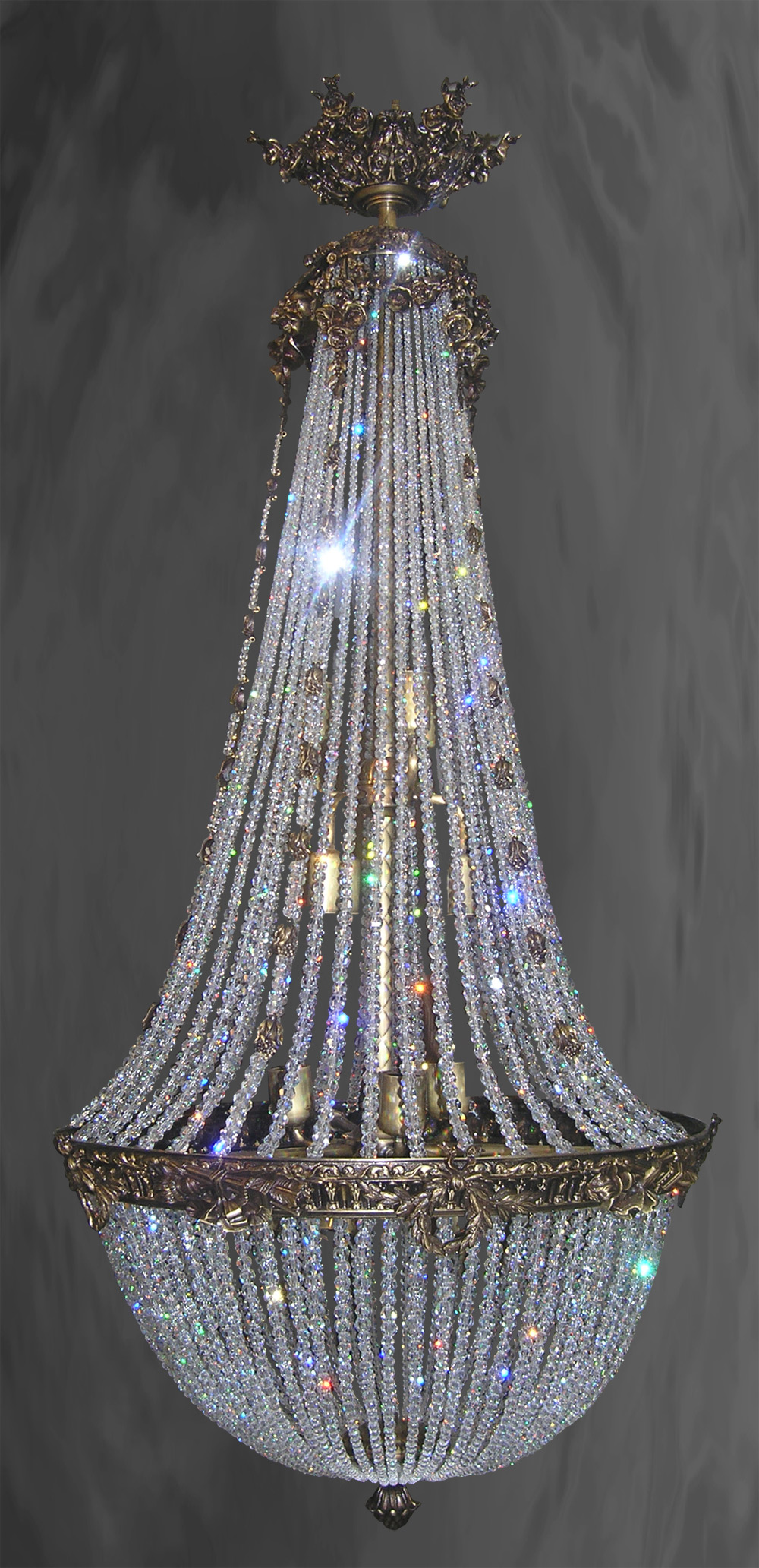 Crystal  brass chandelier