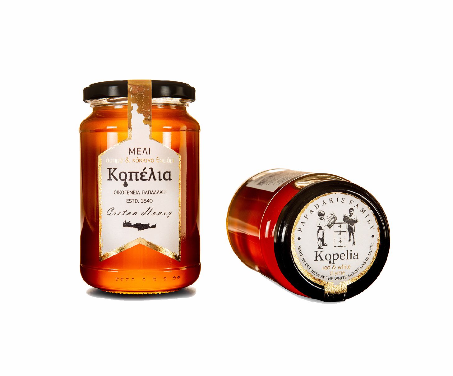 Μέλι από Άσπρο και κόκκινο θυμάρι οικογένεια Παπαδάκη "Κοπελια" . 950 γρ.